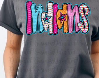 Indians png design for shirt, preppy mascot png file, Designer png design, School mascot png, Game day png, Indians shirt png