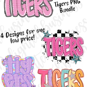 Bundle of Tigers png file, mascot png file, Preppy Tigers Png design, mascot shirt, mascot sticker, png file, Tigers shirt design bundle