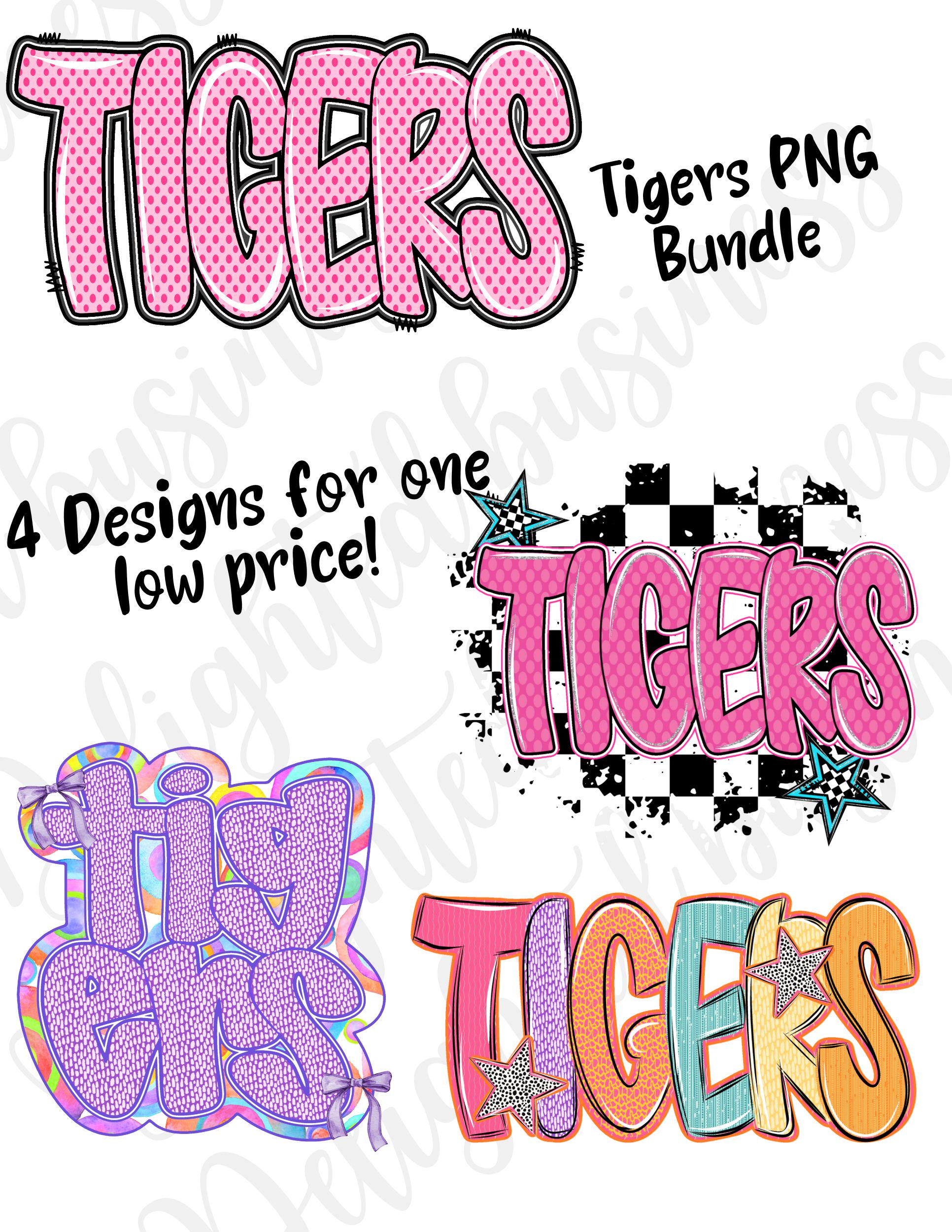 Bundle of Tigers png file, mascot png file, Preppy Tigers Png design, mascot shirt, mascot sticker, png file, Tigers shirt design bundle