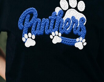 Faux Yarn Panthers png file, mascot png file, panthers pennant png, schools spirit design png, mascot shirt, mascot sticker, png file