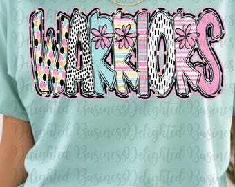 Warriors Mascot PNG, School Spirit Shirt Design, Warrior Sublimation PNG, Sports Team Graphic, Game Day Shirt, Digital Download