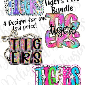 Bundle of Tigers png file, mascot png file, Preppy Tigers Png design, mascot shirt, mascot sticker, png file, Tigers shirt design bundle