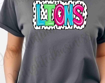 Lions png design for shirt, mascot png file, Png file download, Designer png design, Lions mascot png, Lions shirt png