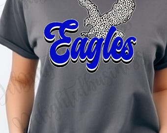 Eagles-mascotte png, shirtontwerp schoolgeest, sublimatie adelaar png, sportteamafbeelding, shirt wedstrijddag, digitale download