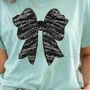 Black silver Coquette bow png file, black white bow png file, Png file download, Sublimation png file, bow png design, bow png design
