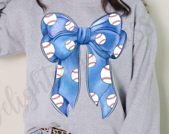 Coquette blue bow baseball png file, baseball png file, Png file download, Sublimation png file, baseball png design, baseball png