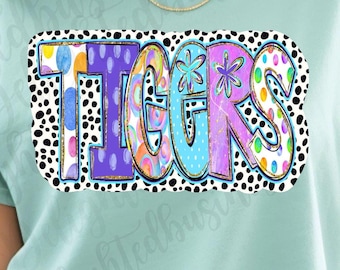 Tigers Mascot PNG, School Spirit Shirt Design, Tiger Sublimation PNG, Sports Team Graphic, Game Day Shirt, Digital Download