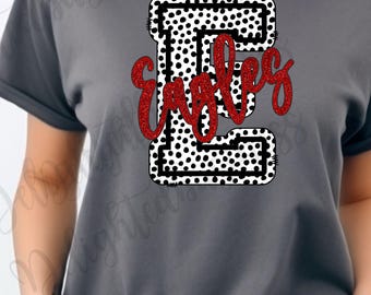 Eagles Mascot PNG, School Spirit Shirt Design, Eagle Sublimation PNG, Sports Team Graphic, Game Day Shirt, Digital Download