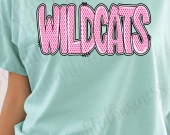 Wildcats Mascot PNG, School Spirit Shirt Design, Wildcats Sublimation PNG, Sports Team Graphic, Game Day Shirt, Digital Download