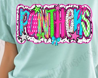 Panthers Mascot PNG, School Spirit Shirt Design, Panther Sublimation PNG, Sports Team Graphic, Game Day Shirt, Digital Download