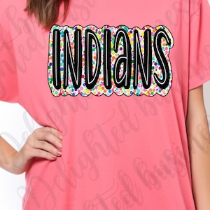 Indians png design for shirt, mascot png file, Designer png design, School mascot png, Game day png, Indians shirt png