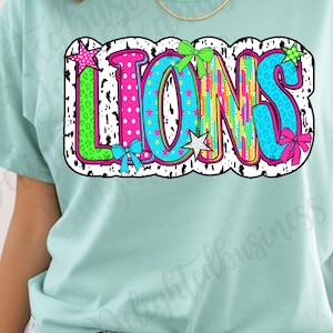 Lions png design for shirt, mascot png file, Png file download, Designer png design, Lions mascot png, Lions shirt png