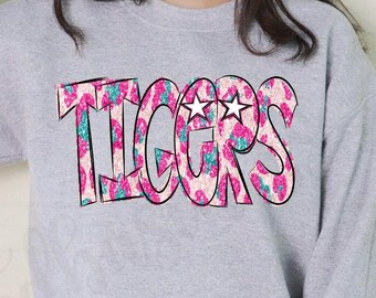 Tigers Mascot PNG, School Spirit Shirt Design, Tiger Sublimation PNG, Sports Team Graphic, Game Day Shirt, Digital Download