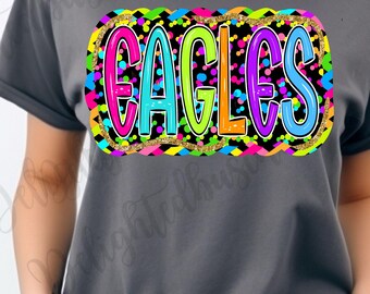 Eagles Mascot PNG, School Spirit Shirt Design, Eagle Sublimation PNG, Sports Team Graphic, Game Day Shirt, Digital Download