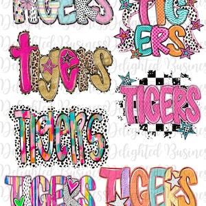 Bundle of Tigers png file, mascot png file, Preppy Tigers Png design, mascot shirt, mascot sticker, png file, Tigers shirt design bundle
