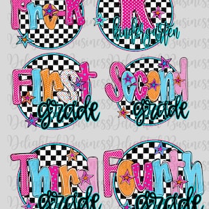 Bundle of grade level png file, teacher png file, Preppy schoolPng design, teacher shirt, grade png design, png shirt design bundle
