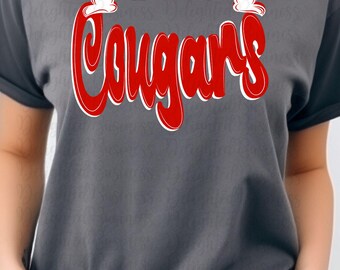 Cougars png design for shirt, mascot png file, Png file download, Designer png design, Cougars mascot png, Cougars shirt png