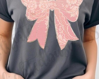 Pink lace bow png, Pink Floral Coquette bow png file, blue white bow png file, Png file download, bow png design