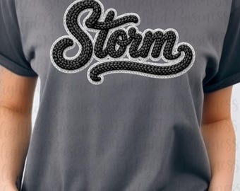 Faux yarn Storm png design for shirt, faux crochet mascot png file, Png file download, faux yarn Sublimation png file, Storm shirt png