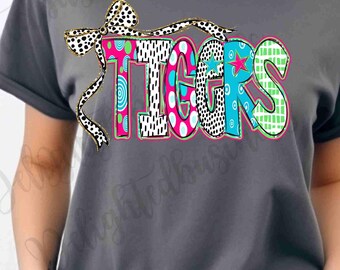 Tigers Mascot PNG, School Spirit Shirt Design, Tiger Sublimation PNG, Sports Team Graphic, Game Day Shirt, Digital Download