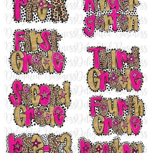 Bundle of grade level png file, teacher png file, Preppy schoolPng design, teacher shirt, grade png design, png shirt design bundle
