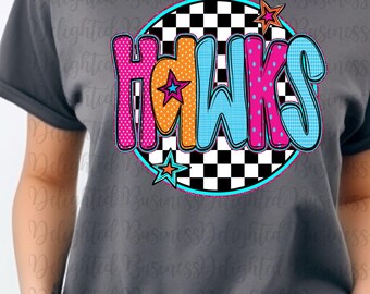 Hawks png design for shirt, mascot png file, Png file download, Sublimation png file, Hawks png shirt, Hawks shirt png