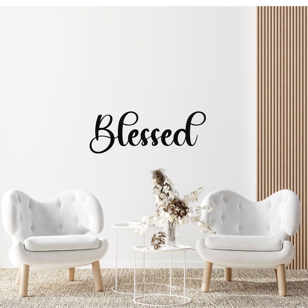Metal Wall Art Words Blessed Metal Wall Art Christian Metal Etsy