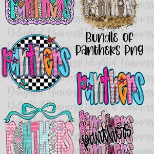 Bundle von Panthern Png-Datei, Maskottchen Png-Datei, Preppy Panthers Png-Design, Maskottchen-Shirt, Maskottchen Png-Design, Panther-Shirt-Design-Bundle