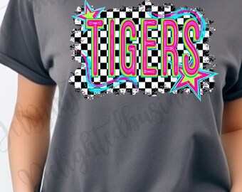 Tigers Mascot PNG, School Spirit Shirt Design, Tiger Sublimation PNG, Sports Team Graphic, Game Day Shirt, Digital Download