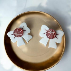 UT Longhorns Basketball Bow Earrings for Game Day Graduation Gift for Alumni Present for Her