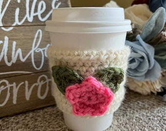 Spring Blooms Cup Cozy Crochet Pattern | Spring | Coffee and Tea Lovers Gift | Beginner Crochet Pattern | Flower Cup Cozy | Crochet Mug Cozy
