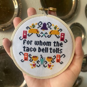 Korsstygnsmönster för vem Taco Bell Tollar - (Digital PDF) bild 2