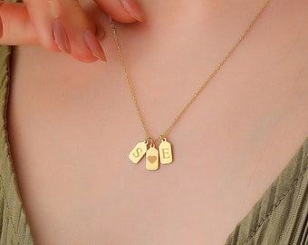 14k Solid Gold Bar Tag Necklace, Custom Listing For Eprahim