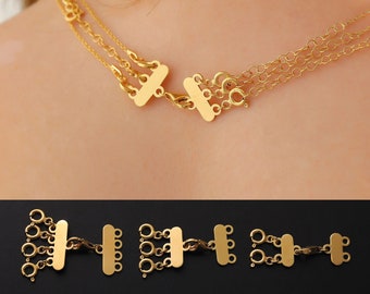 14k Solid Gold Necklace Detangler: Layering Clasp Separator