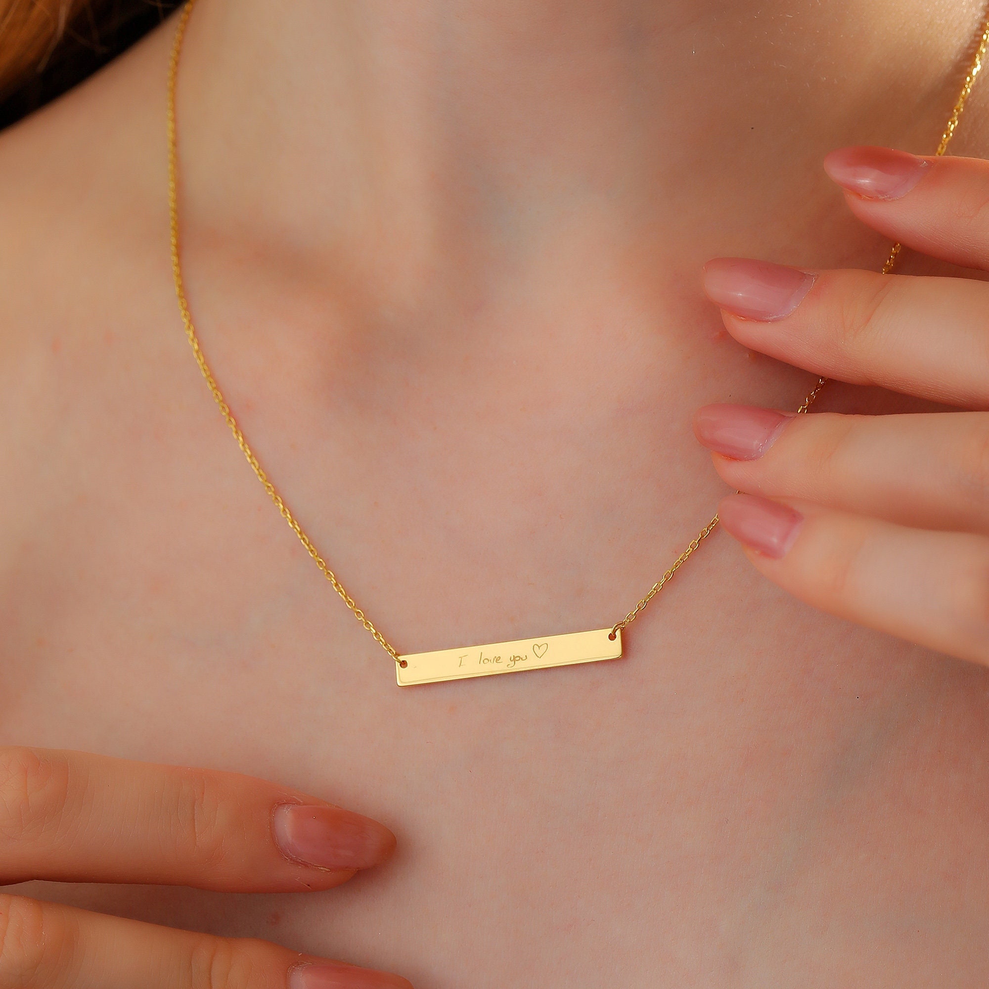 Photo Necklace Chain Jewellery With Names Engraved On Personalized