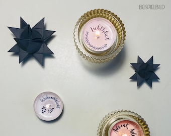 Tealight with message | Christmas motifs | PDF template A4 with 35 Christmas tealight messages | Motif tea light | Tealight gift