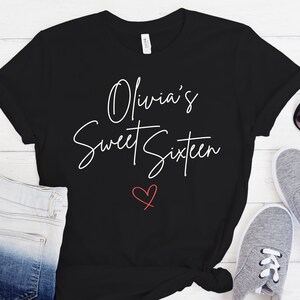 Personalized Sweet 16 T-Shirt, Sweet 16 Favors,