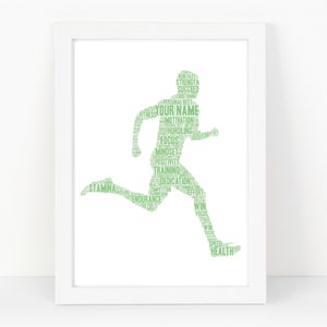 Personalised Male Runner Print - Custom Word Art Print - Birthday Gift - for Him, Men, boys, kids - Dad, Son, Brother, Husband