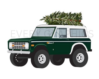Christmas Green Ford Bronco Digital PNG-SVG-PDF Files | Sublimation | Printable| Waterslide| Sticker| Instant Download |T-shirt| Crafting