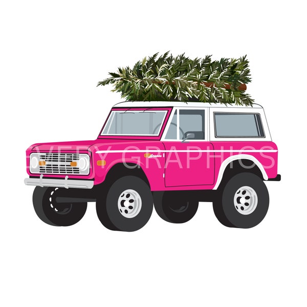 Christmas Barbie Pink Ford Bronco Digital PNG-SVG Files | Sublimation | Printable| Waterslide| Sticker| Instant Download |T-shirt|