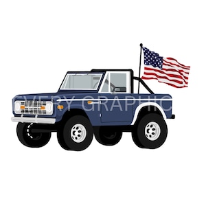 Fourth of July-Blue Ford Bronco Digital PNG-SVG-PDF Files | Sublimation | Printable| Waterslide| Sticker| Instant Download |T-shirt| Crafts