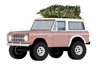 Christmas Pink Ford Bronco Digital PNG-SVG-PDF Files | Sublimation | Printable| Waterslide| Sticker| Instant Download |T-shirt| Crafting