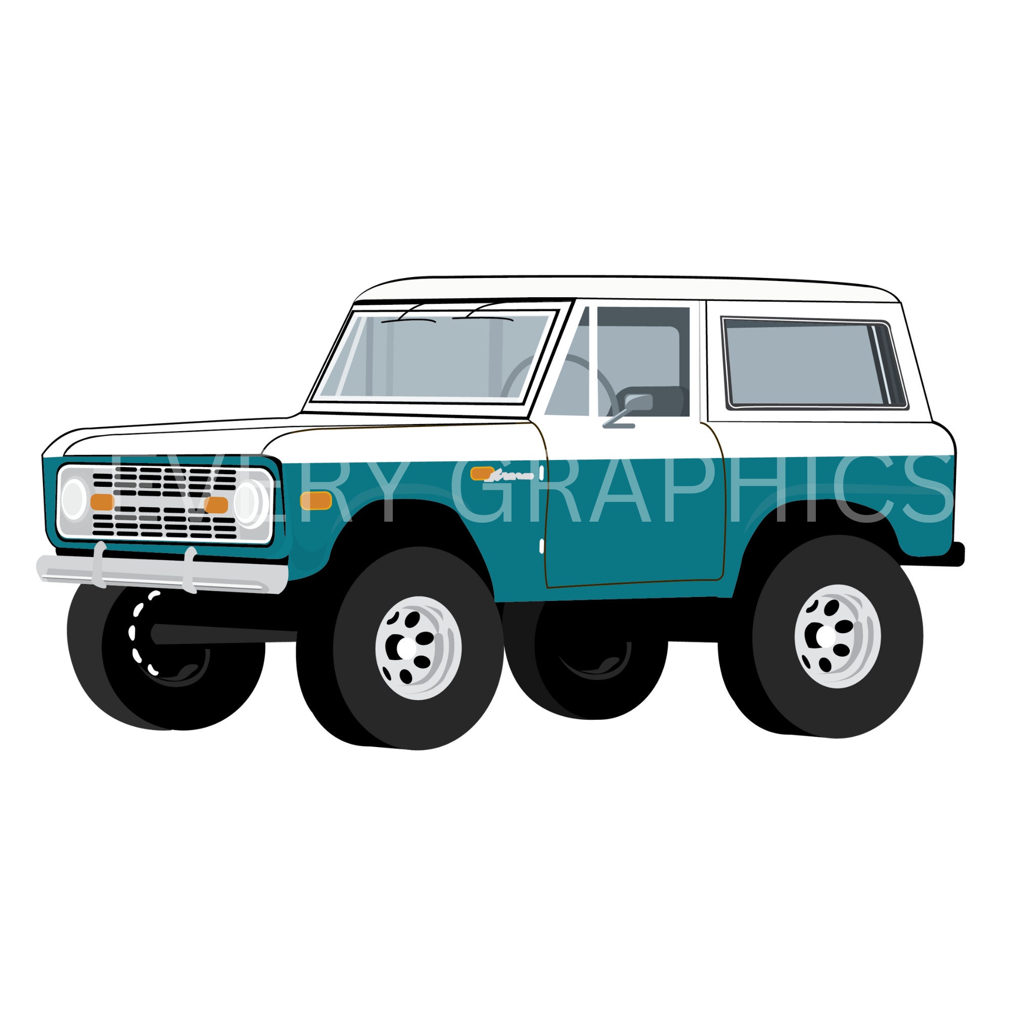 Caribbean Turquoise Teal Ford Bronco Digital PNGSVGPDF Sublimation