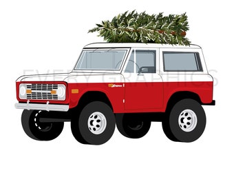 Christmas Red Ford Bronco Digital PNG-SVG-PDF Files | Sublimation | Printable| Waterslide| Sticker| Instant Download |T-shirt| Crafting