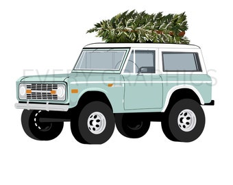 Christmas Mint Ford Bronco Digital PNG-SVG-PDF Files | Sublimation | Printable| Waterslide| Sticker| Instant Download |T-shirt| Crafting