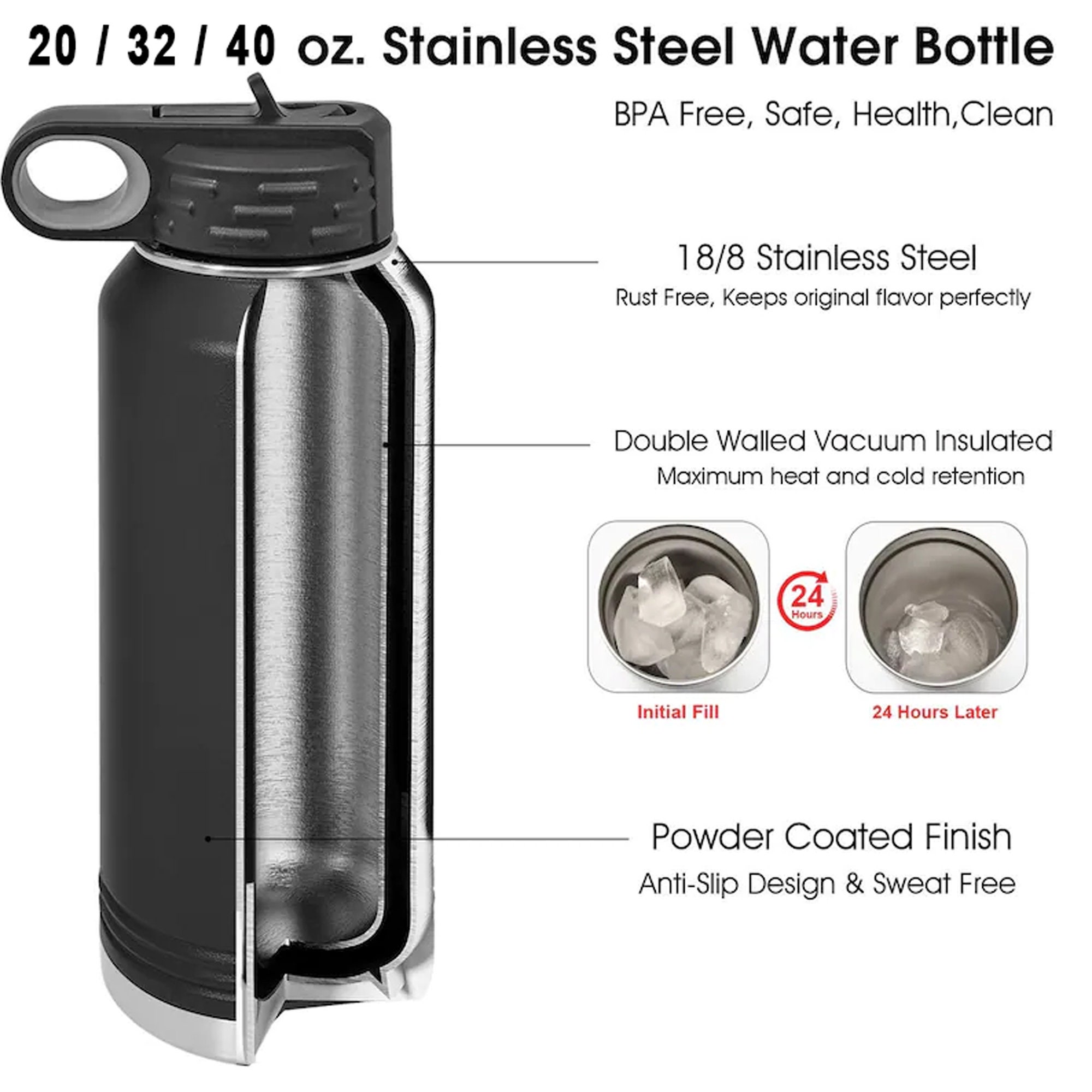 32 oz. Laser Engraved Water Bottle – Laser My Wheels