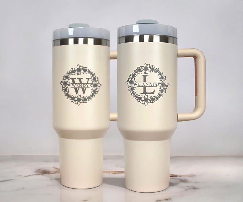 Custom Logo 40oz Tumbler With Handle, Personalized 40oz Tumbler with Handle & Straw, Custom Cup with logo, Custom Logo Tumbler image 7