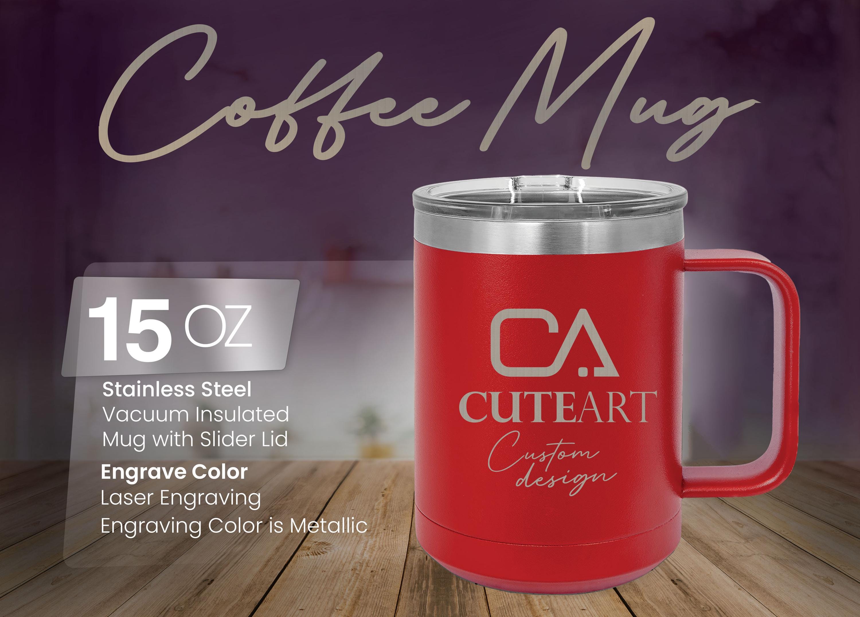 Custom Logo 15 oz Coffee Cup, Personalized 15 oz Coffee Mug, Custom Mug,  Custom Text Coffee Mug, Personalized Mug, Personalized Coffee Cup