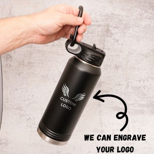 Personalized Laser Engraved Water Bottle With Custom Logo Name Text ...