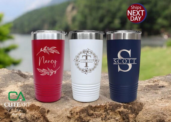 Personalized 20oz Tumbler, Laser Engraved Tumbler, Custom Logo Engraved 20 oz Tumbler, Monogram Cup, Custom Text Tumbler, Christmas Gift